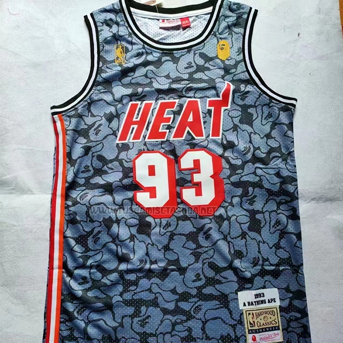 Camiseta NO 93 Miami Heat Hardwood Classic Bape Negro